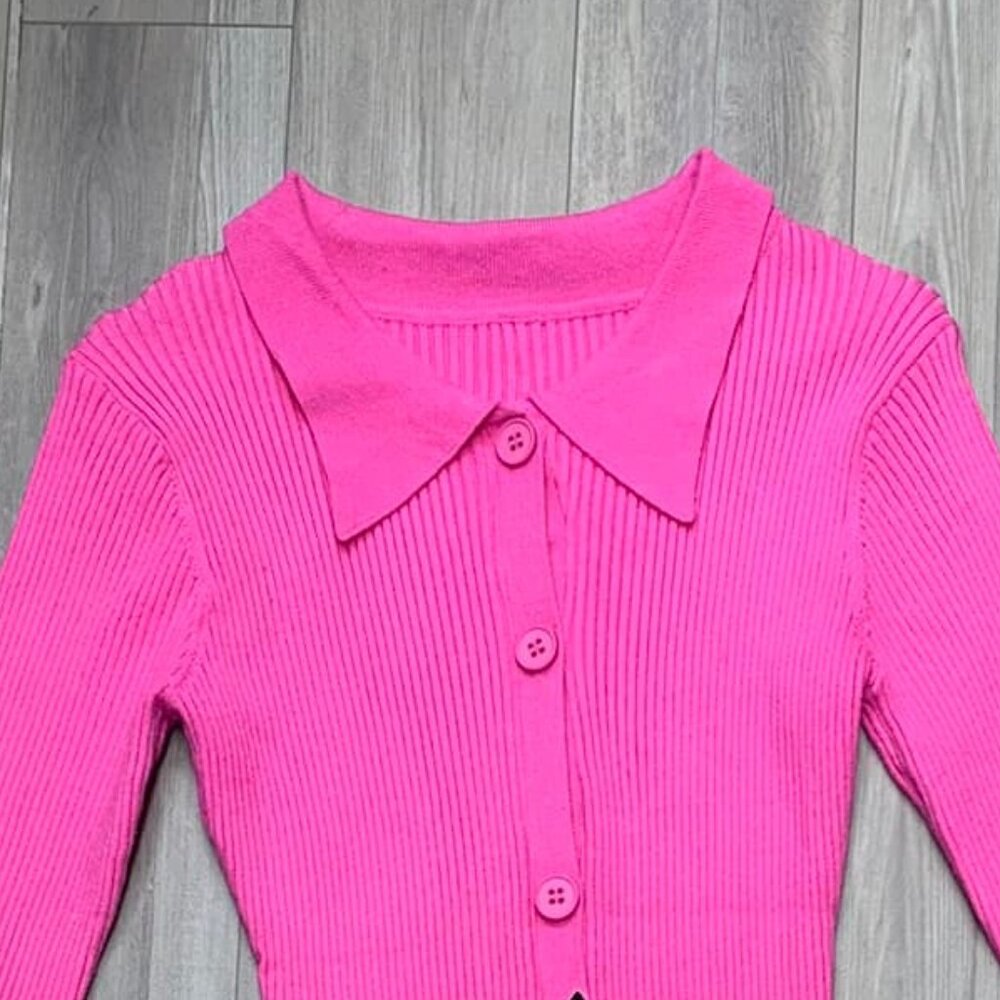 Long Sleeve Bodycon Polo Dress - Picture 3 of 6